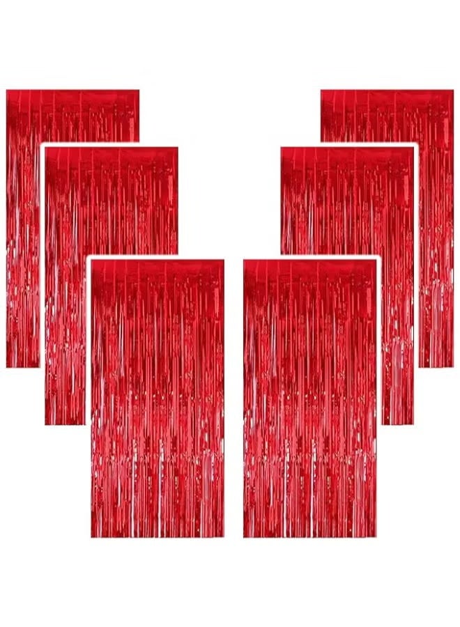 Shiny foil strip curtains – 6-pack - Image 1